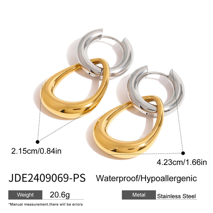 Stainless steel color matching hoop earrings niche earrings