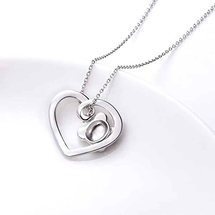 Heart-shaped zircon pendant panda dripping glue women's necklace