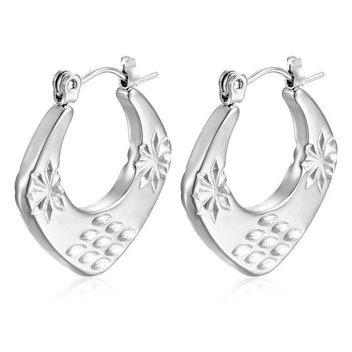 Simple Geometric Square Stainless Steel 18K Women's Earrings