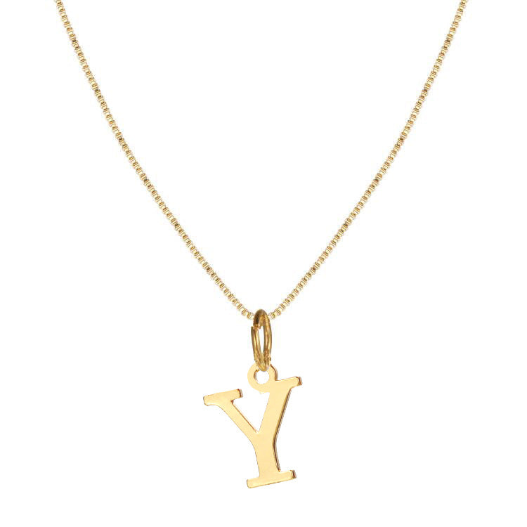 Gold alloy 26 English letter necklace - wallojewerly 