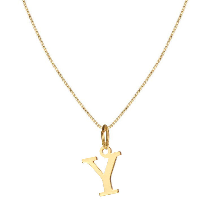 Gold alloy 26 English letter necklace - wallojewerly 