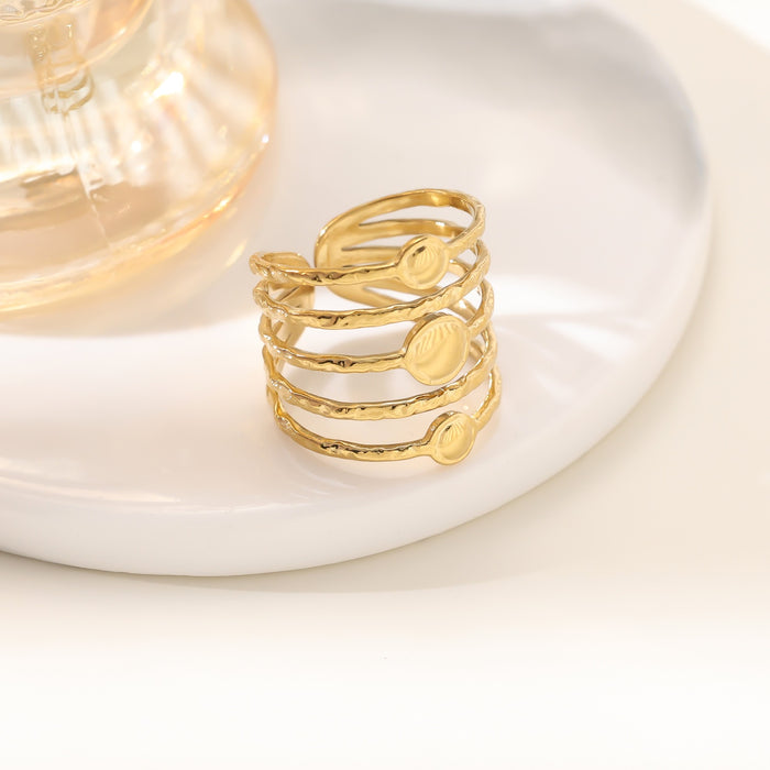 Wholesale 18K real gold, stainless steel, titanium steel irregular openwork rings - wallojewerly 