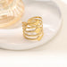 Wholesale 18K real gold, stainless steel, titanium steel irregular openwork rings - wallojewerly 