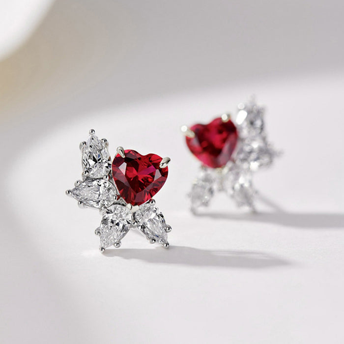 Heart drop earrings medieval noblewoman earrings