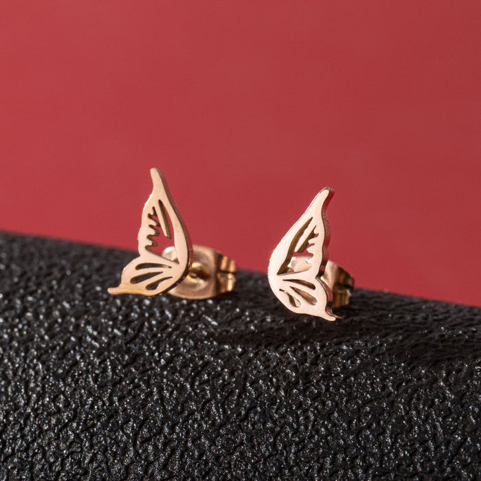 Butterfly Wing Stainless Steel Stud Earrings - Elegant and Stylish Jewelry