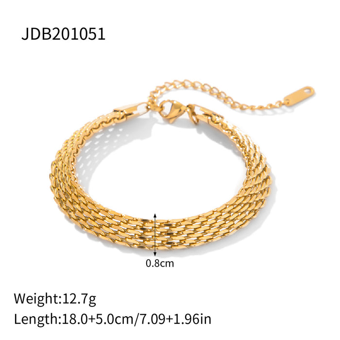 Stainless steel 18k gold bracelet open bracelet titanium steel jewelry