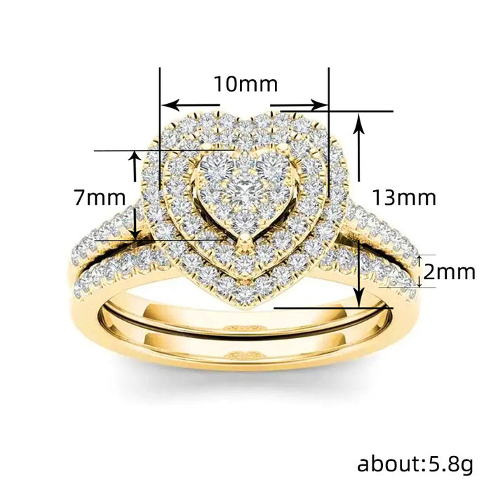 Love heart diamond ring for women popular fashion design