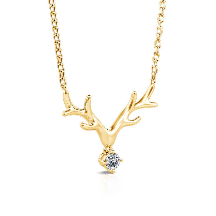 Big antler zircon pendant necklace Christmas ornaments