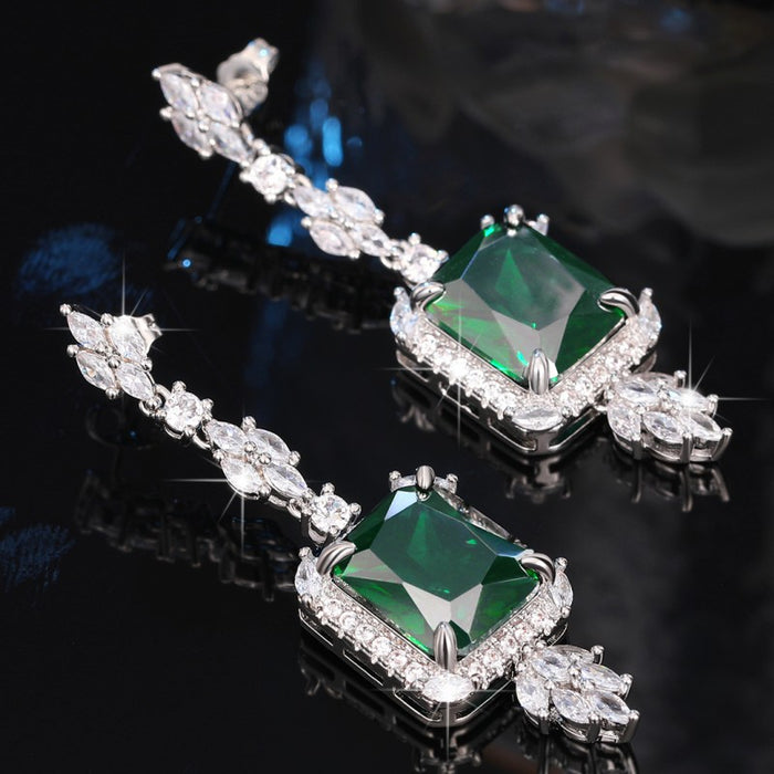 Vintage pendant earrings light luxury zircon earrings