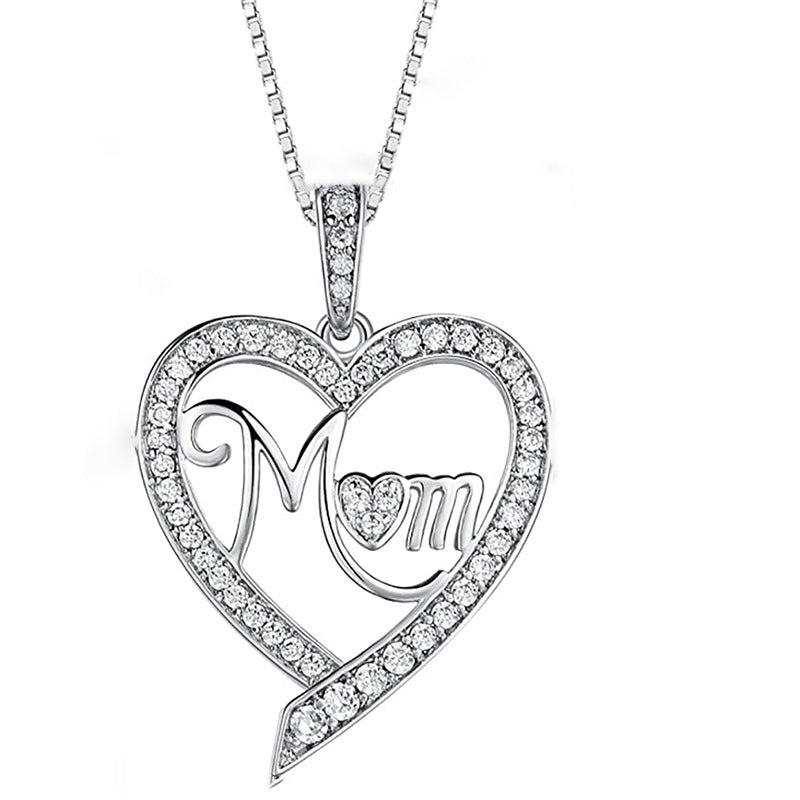 Mother's Day Heart Shape MOM Pendant Women's Necklace