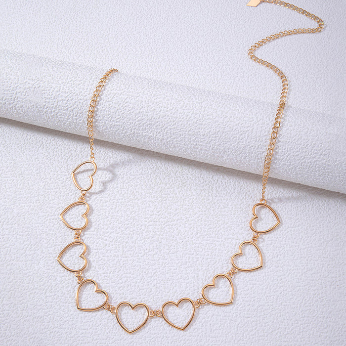 Hollow big heart hip-hop punk style waist chain creative jewelry