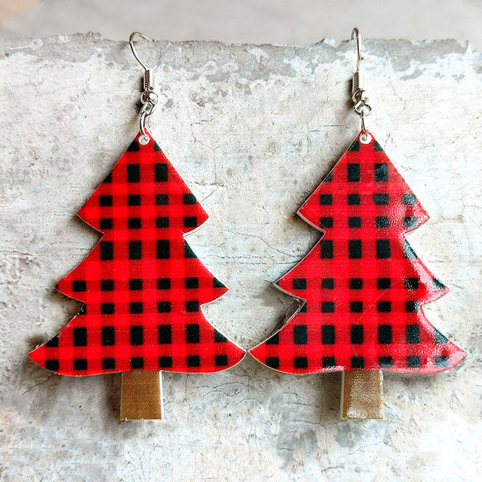 Acrylic Rainbow Christmas Tree & Gingerbread Man Earrings - wallojewerly 