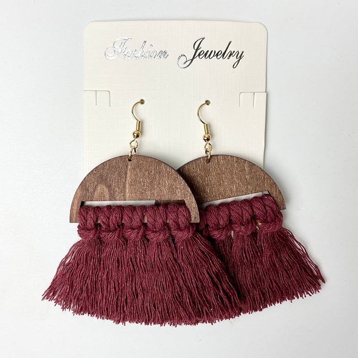 Handwoven Bohemian Tassel Earrings for Simple Ethnic Style