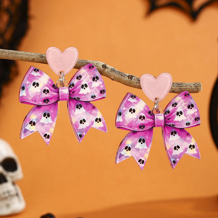 Wholesale Halloween Cartoon Stud Earrings Set - Spooky Pumpkin, Ghost & Bat Alloy Earring Multipack for Women