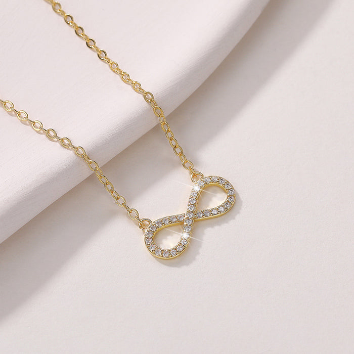 8-shaped necklace full of diamonds twisted heart diamond elegant live money ornaments