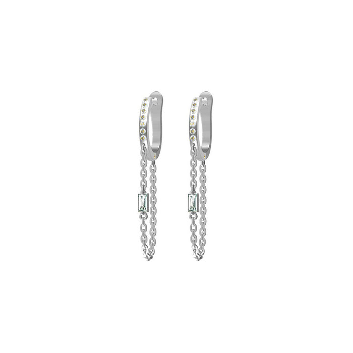 Chain tassel earrings diamond earrings for women