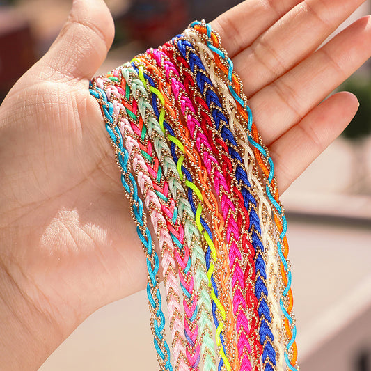 Pulsera de cordón trenzado en hebras de colores para hombres y mujeres