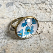 Glass Open Ring with Time Gemstone for Christmas and Halloween - Unique and Trendy Western Style for Women - wallojewerly 