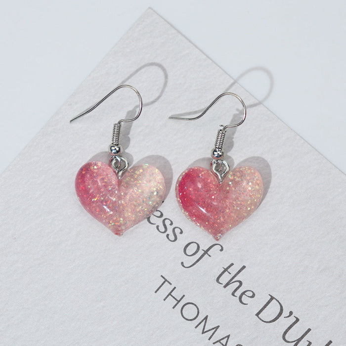 Gradient magic heart earrings - wallojewerly 