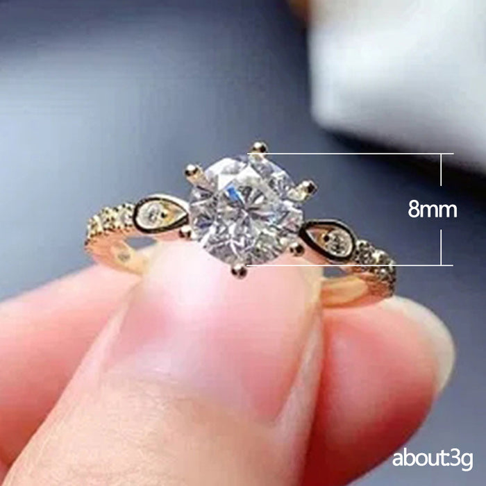 Anillo de bodas romántico con circonitas de ocho corazones y ocho flechas