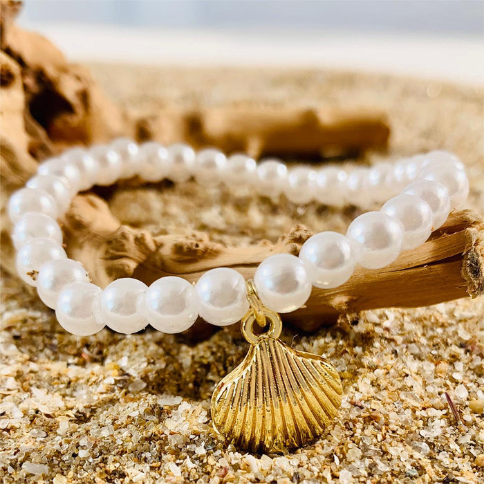 Bohemian Starfish and Shell Bracelet Set – Five-Piece Layered Jewelry