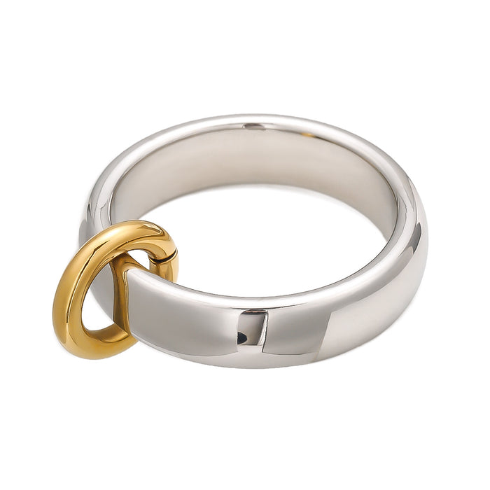 Geometric Design 18K Gold Plated Stainless Steel Ring - Exquisite Jewelry