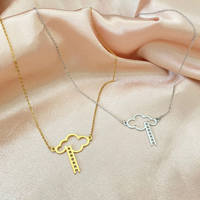 Cloud and Ladder Pendant Necklace - Unique and Stylish Jewelry for Women