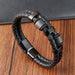 Stainless Steel Braided Leather Bracelet - wallojewerly 