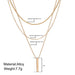 Gold alloy small sturdy strip multi-layer layered necklace - wallojewerly 