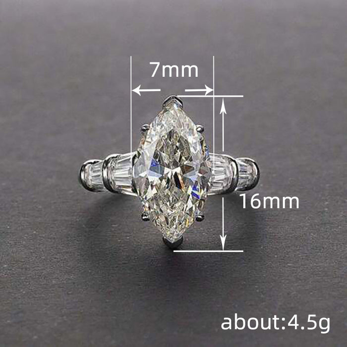 Banquet inlaid horse eye zircon ring creative simulation engagement ring