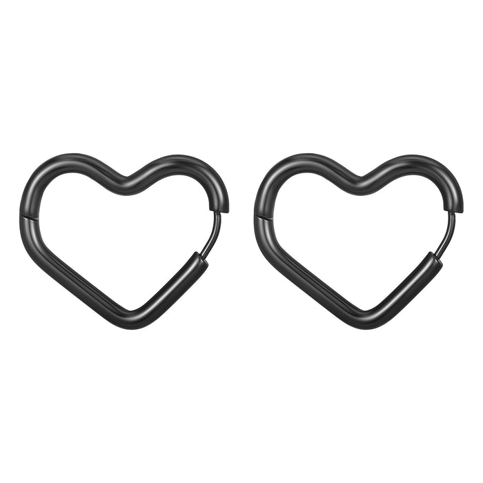 Geometric five-pointed star heart stainless steel and titanium steel earrings