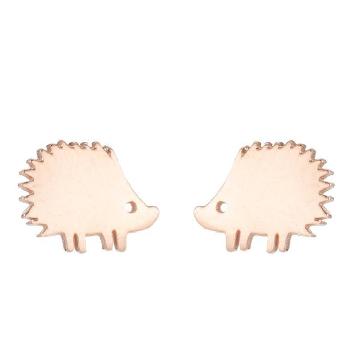 Hedgehog earrings, Japanese simple cute ins fashion small mini animal earrings cross-border accessories in stock