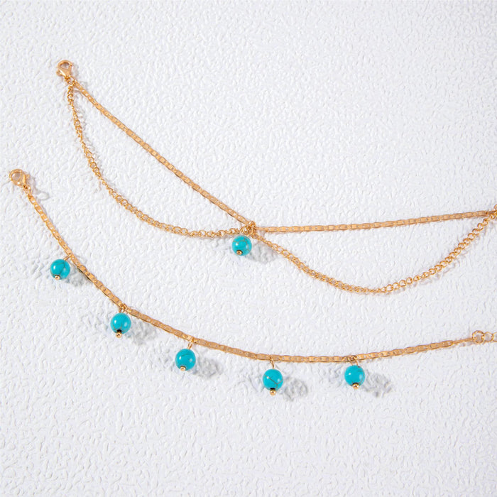 Layered Heart Anklet Set – Rhinestone Details for a Trendy Boho Look