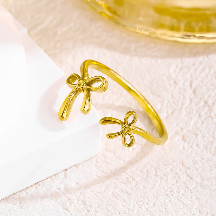 Wholesale stainless steel and titanium steel butterfly openwork rings