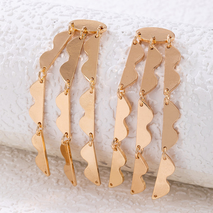 Wave tassel earrings irregular geometric earrings fashionable earrings