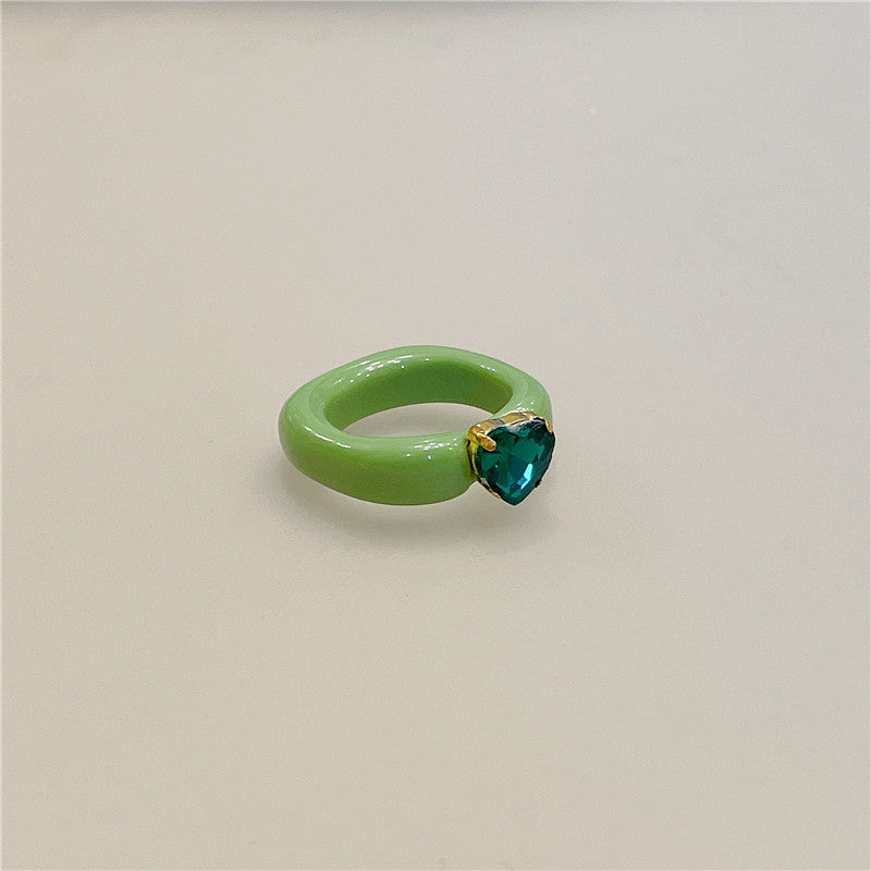 Colored Resin Resin Gemstone Ring - wallojewerly 