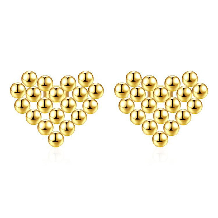 Pendientes colgantes de corazón de acero inoxidable bañados en oro de 18 quilates, pendientes de moda