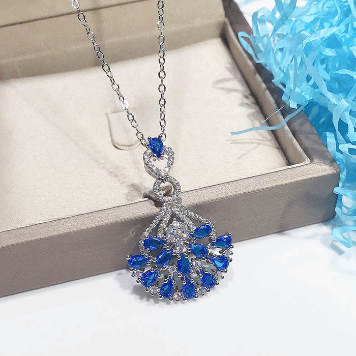 Heavy-duty full diamond sapphire mini skirt women's necklace