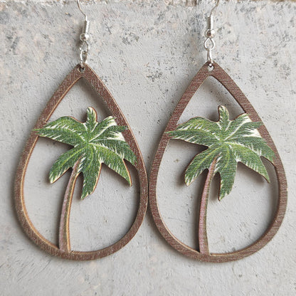 Wooden vacation earrings