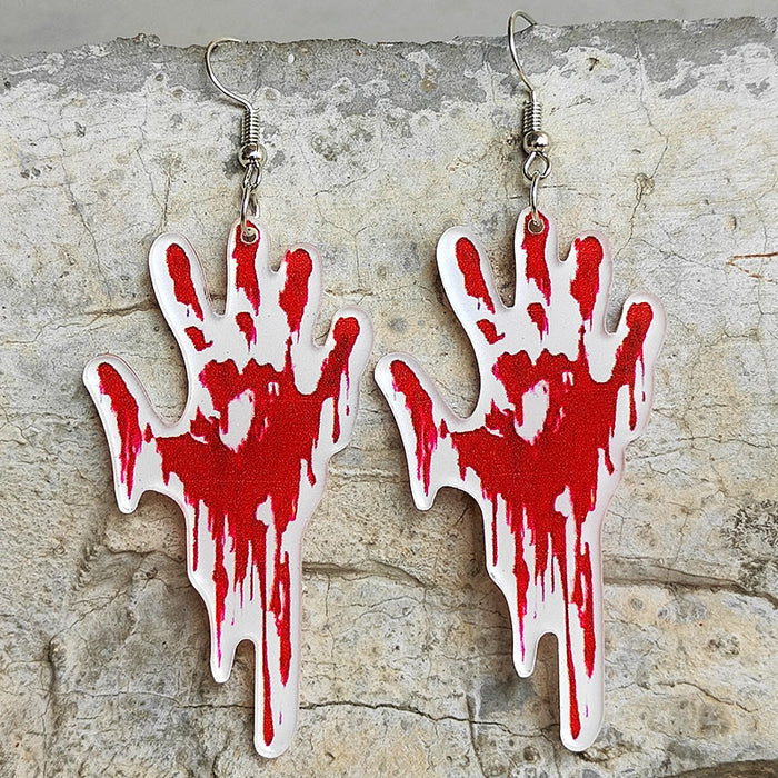 Halloween handprint acrylic earrings