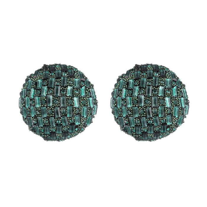 Micro Pave Zircon Round Stud Earrings - Hot-Selling Rhinestone Jewelry for Women