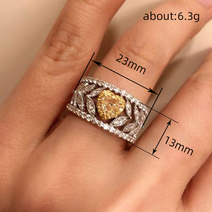 Retro hollow ring index finger design ring love heart shaped female ring