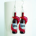 Red wine cocktail sparkling acrylic earrings - wallojewerly 