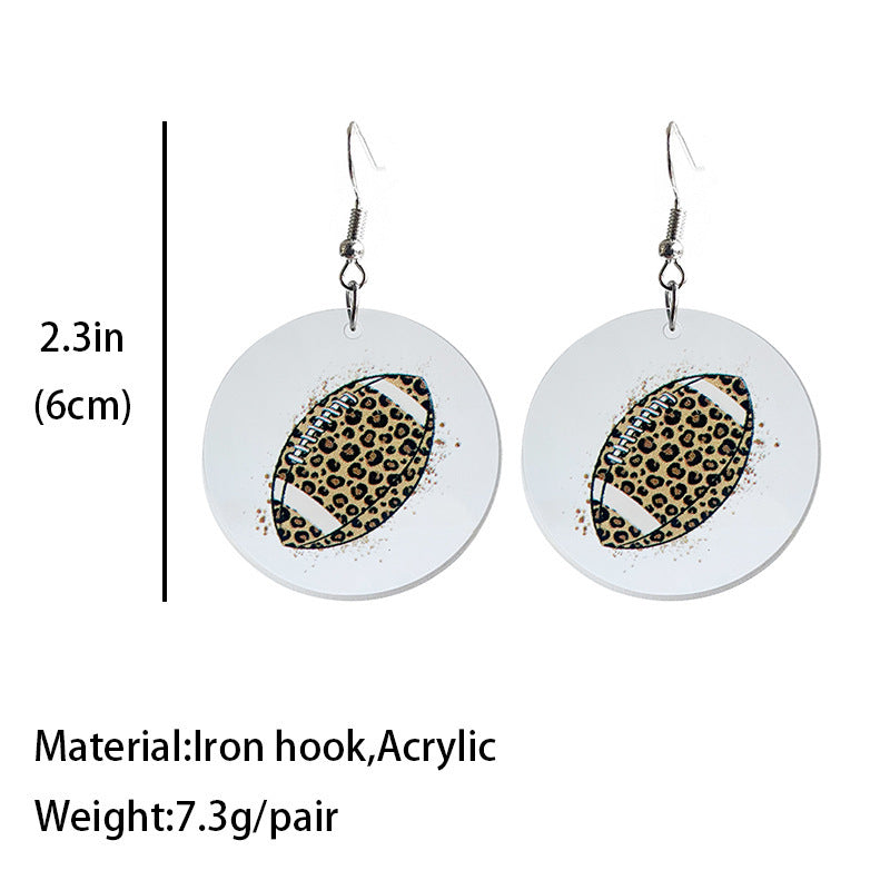 Acrylic sports earrings - wallojewerly 