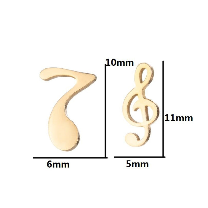 Love heart earrings, foreign trade Amazon new electroplated star musical note simple geometric niche earrings wholesale