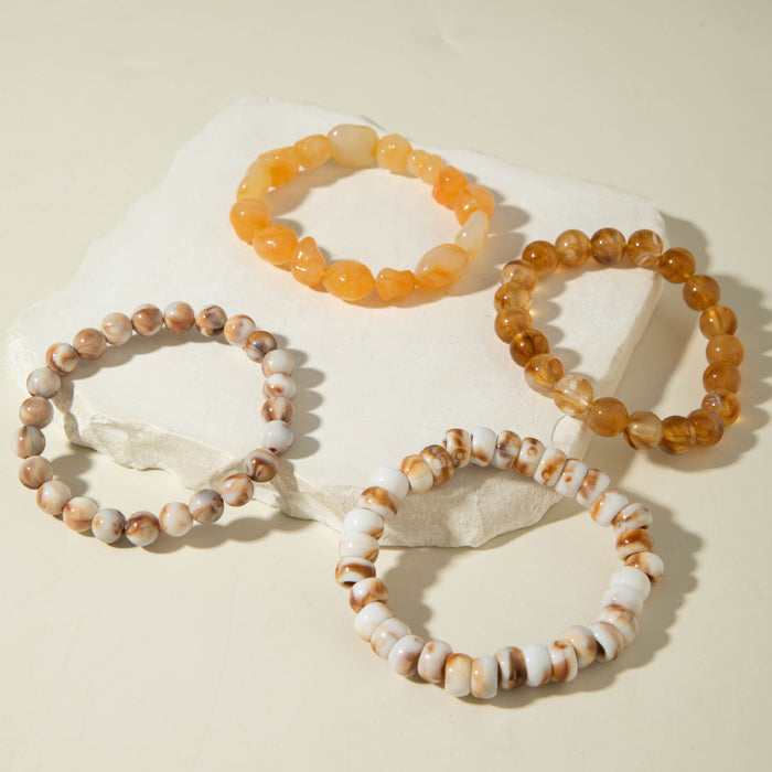 Multi-layered Bohemian acrylic beaded bracelet