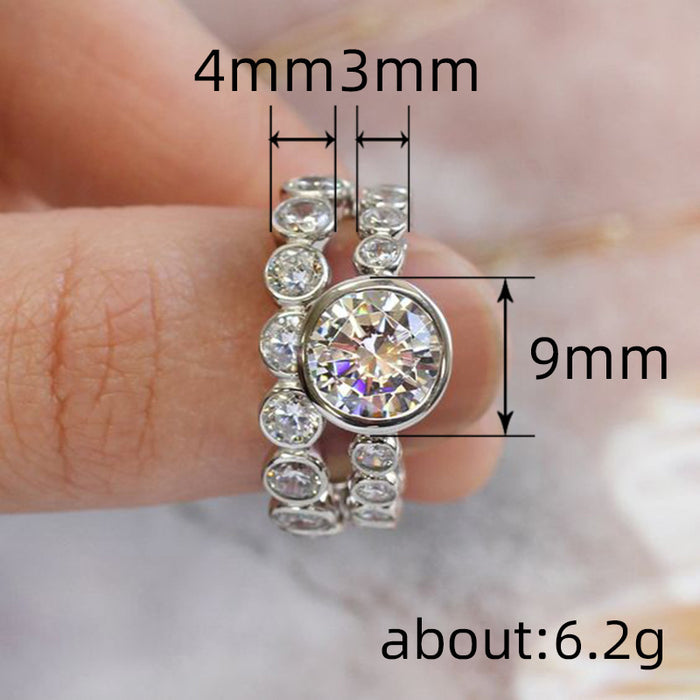 Super flash simulated diamond ring light luxury style fashion wedding ring