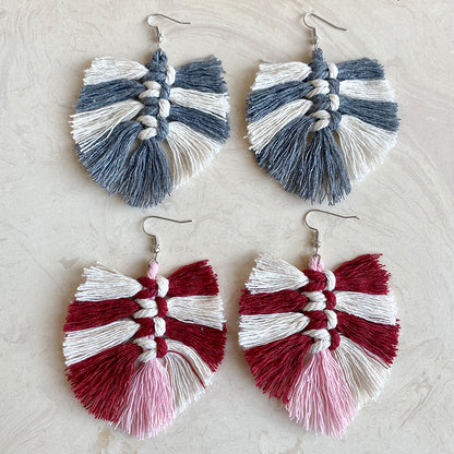 Bohemian Tassel Earrings with Wooden Design for Wedding and Gifts