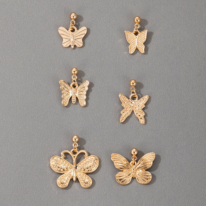 Fairy-style butterfly various shapes earrings set