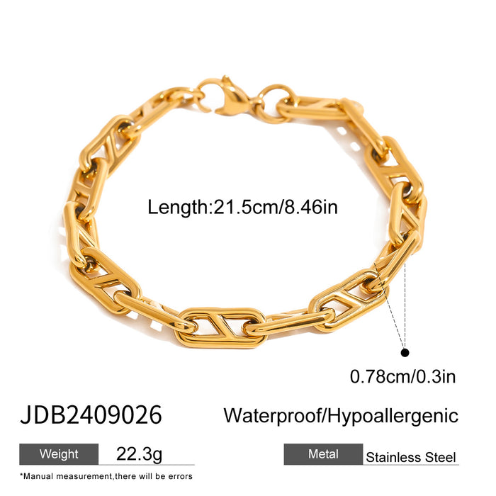 Stainless steel gold bracelet metal chain titanium steel jewelry